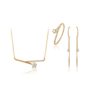 <span class=keywords><strong>Xuping</strong></span>-Conjuntos de joyería de tres piezas de lujo, modelos personalizados de China, productos en línea, de novia, oro de 18k, 64693 - Product Image 1