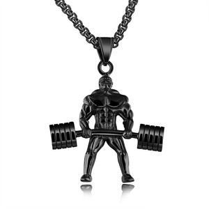 <span class=keywords><strong>Hercules</strong></span> Barbell levantamiento de pesas colgante collar Fitness joyería fábrica 316 acero Marlary Fitness hombre para hombres regalo impermeable - Product Image 3