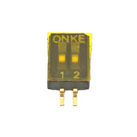 Interrupteur DIP coulissant SMD HDS06TR 6 positions, pas de 1,27 mm, étanchéité par bande, circuit SPST, 24 VDC, 25 mA