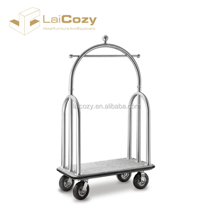 LAICOZY <strong>Hotel</strong> Stainless Steel Baggage Trolley Lobby <strong>Luggage</strong> <strong>Carrier</strong>