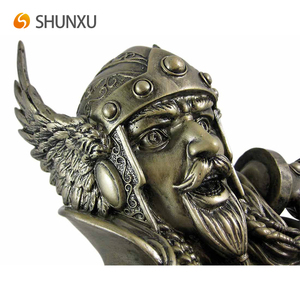 Estatua de Busto de <span class=keywords><strong>Thor</strong></span>, Dios Nórdico, en Resina de Bronce Antiguo Altamente Detallada, Escultura del Martillo del Trueno - Product Image 3