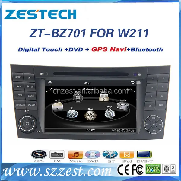Zestech gps, vídeo do carro win ce gps + dvd + rds + aux + tv + rádio para mercedes benz e-classe w211 player de áudio de carro com bt