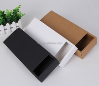 Creative General Rectangular Kraft Paper DrawerGift Packaging Box with Mini PVC Lid for Socks & Mini Flower Storage