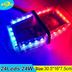 Fábrica 24 W asesor tráfico alta potencia techo magnético STROBE LED rojo y azul policía mini bar - Product Image 2