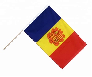 Drapeaux d'Andorre personnalisés de haute qualité en polyester durable - Product Image 1