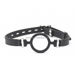 Einfache Design Volle Medizinische Silikon o-ring Gag Mit PU Leder Offenen Mund Gag Restraint Erwachsene Spielzeug - Product Image 1