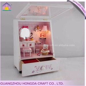 BRICOLAJE DIY hechos a mano casas de muñecas en miniatura con caja de música <span class=keywords><strong>ligera</strong></span> de teatro - Product Image 6