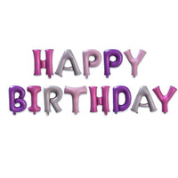 Ballons en feuille de 16 pouces avec inscription en lettres anglaises HAPPY BIRTHDAY, décoration de fête d'anniversaire pour enfants, lettres anglaises HAPPY BIRTHDAY de 16 pouces