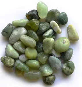 Piedra de guijarro de jade verde pulido para paisajismo