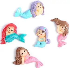 2019 Hot Fashion Flat Back Resin Mermaid Charms Beads Kawaii DIY Cabochons For Crafts Slime Making Kit