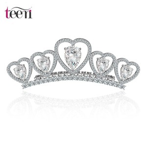 Teemi free shipping wholesale Princess Heart Design hair accessories luxury Cubic bag zircon Rhinestone - Product Image 1