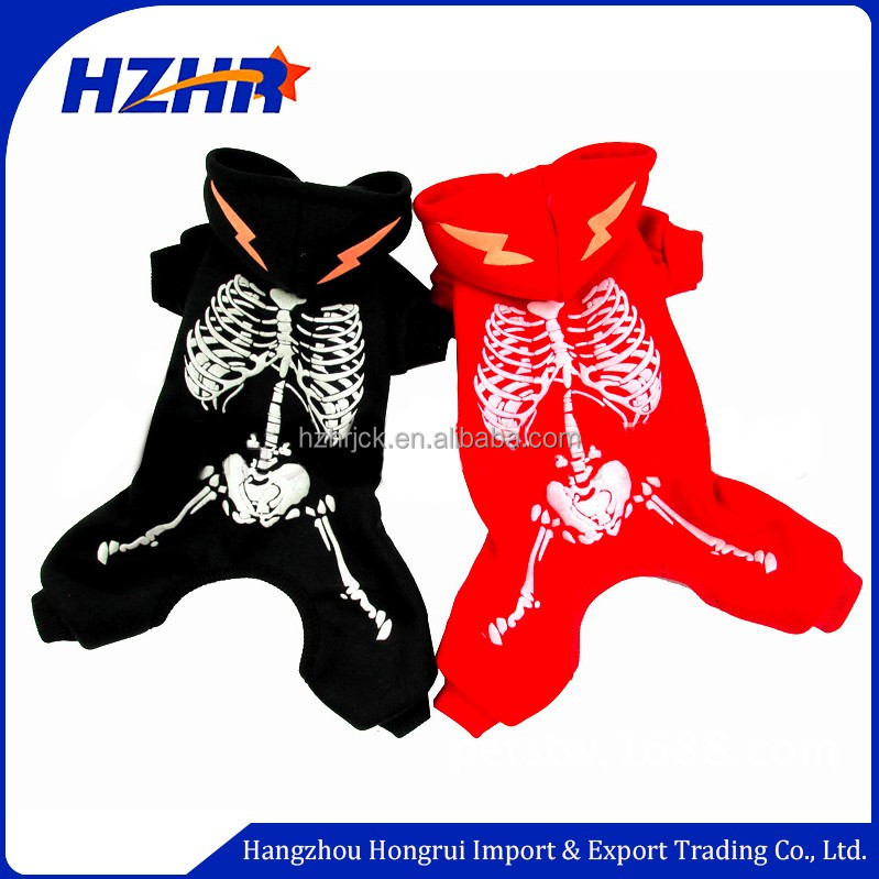 Смешной Розовый и черный цвет скелет pattern Одежда для собак костюм для собаки
