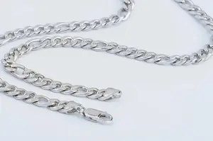 Hip Hop alta gioielleria italia 22 pollici 6mm catene solide 925 Sterling Silver catena da uomo collana a catena Figaro spessa