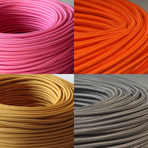 Renkli Vintage tekstil tel 2X0. Aydınlatma için 75mm2 elektrik % lamba kablosu pamuklu kumaş kablo 100 m/grup - Product Image 5