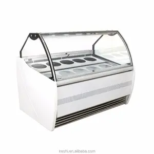 Hard Ice Cream Showcase/Italian Gelato Glass Display Case