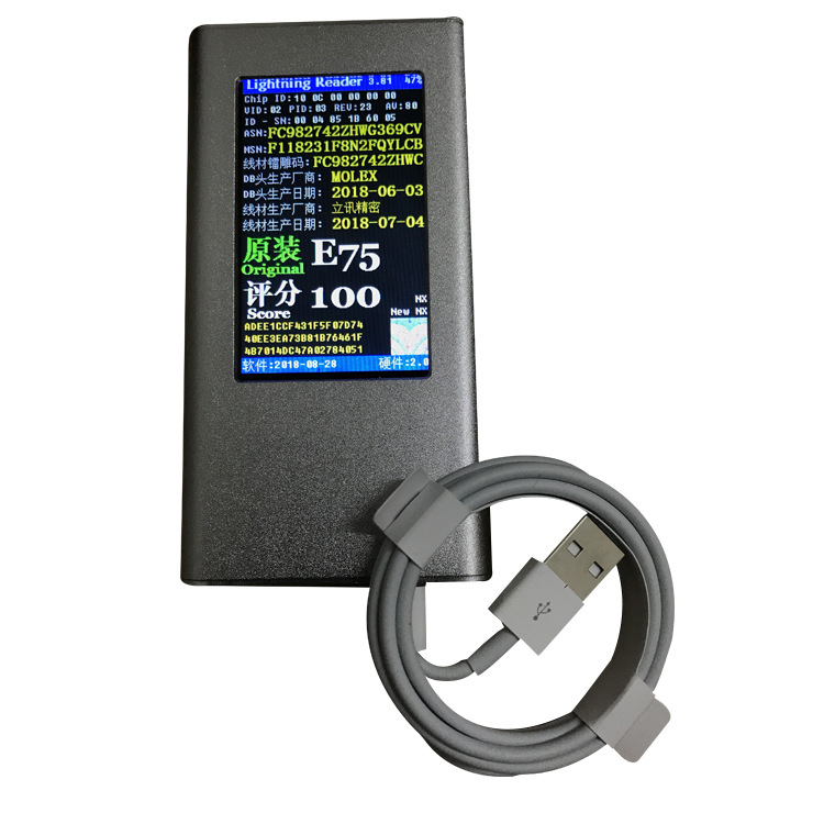 Чип E75, USb-кабель Foxconn длиной 1 м, USB-кабель для iPhone 7 8 Plus XR XS Max