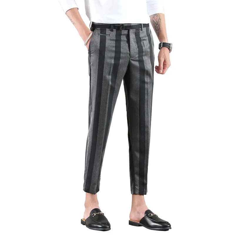 2019 Summer high quality casual business trousers stretch men's casual pants/suit trousers