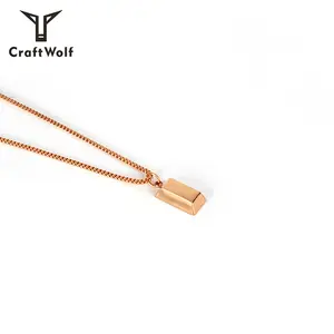 Craft Wolf Rose Gold/Goud/Zilver Titanium Stalen Sieraden SUP Little Baksteen Ketting Voor Vrouwen En Mannen