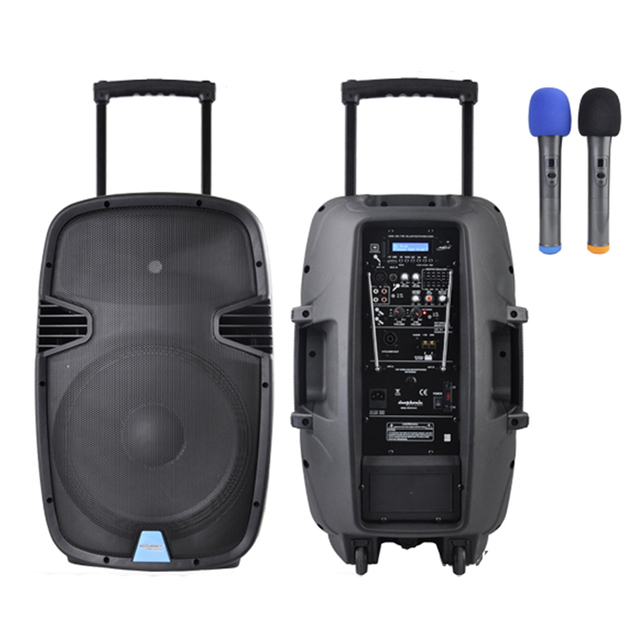 Accuracy Pro Audio PML15AVH 15'' 120W Battery Powered Speaker Rechargeable Trolley Amplified Active Speaker