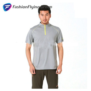 Color sólido al aire libre del poliester de los hombres Casual Sport <span class=keywords><strong>Dry</strong></span> Fit camiseta - Product Image 3
