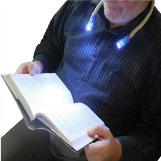 Flessibile Super Luminoso Libro di Lettura A LED Luce di Lavoro Appendere Al Collo Hug Luce