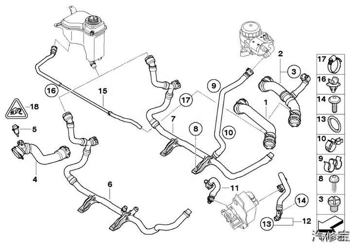 for BMW 1 E87 Coolant Heater Return Pipe 17127532063 7532063 NEW  