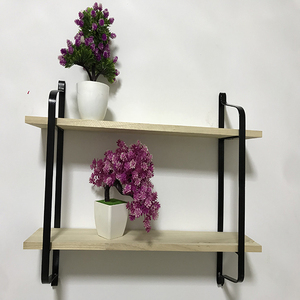 Wooden wall mounted flower storage shelf rack for Sitting room or balcony