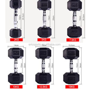 Mancuerna hexagonal recubierta de goma, 15kg - Product Image 2