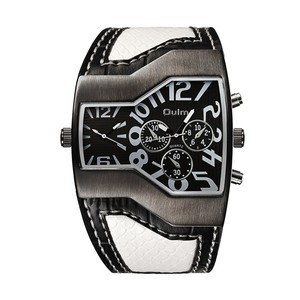 Montre en cuir pour hommes, horloge <span class=keywords><strong>à</strong></span> double heure, mouvement <span class=keywords><strong>à</strong></span> <span class=keywords><strong>Quartz</strong></span> japonais, 6 couleurs, tendance, Original, 1220 - Product Image 3