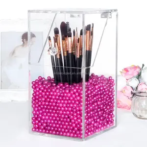 Langforth Large Dust Free Clear Acrylic Makeup Organizer DIY Brushes Holder Case Storage Cosmetic Display Box