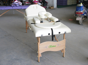 Cama de Masaje Plegable Portátil de Madera de Haya Completamente Reclinable - Product Image 3