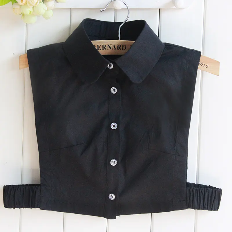 JL0118A Luxury white and black color cotton detachable collar round neck women Deta chable collar shirt collar