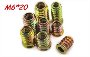 M6 M8 M10 Thép Màu Vàng Kẽm Đồ Nội Thất Cố Định Bằng Gỗ Chèn E Nut - Product Image 2