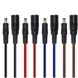 Male Female Dc5521 Connector Plug Jack Waterproof Nylon Braided Aux 5521 Cord Solar Extension 25mm Dc Power Cable