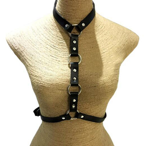 <span class=keywords><strong>Fashion</strong></span> Seksi Punk Buatan Tangan Halter Kalung <span class=keywords><strong>Harness</strong></span> Faux Kulit Tubuh Diikat Pinggang Sabuk - Product Image 2