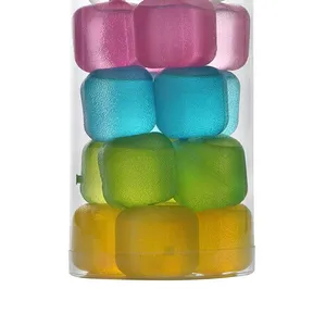 BPA Free Plastic Refreezable Washable Colored Ice Cube Chills Drinks Reusable Ice Cube For Drinks