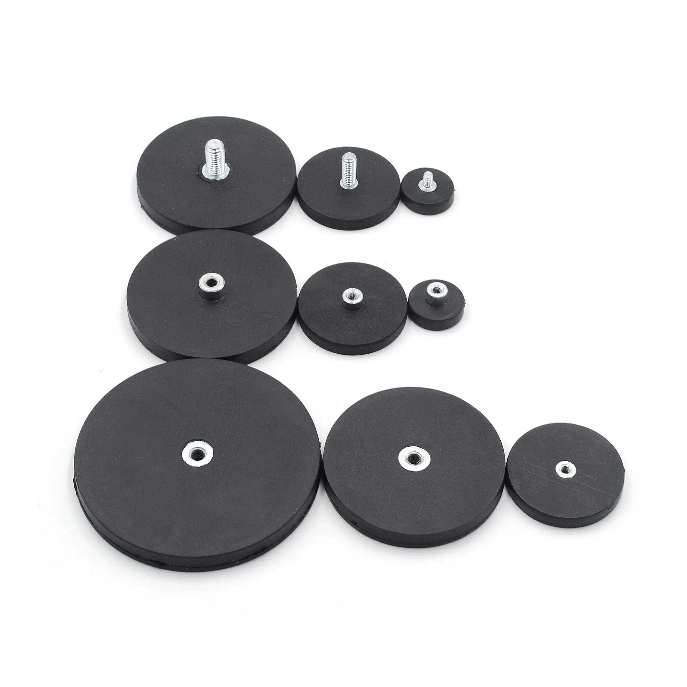 HC34B Custom Handle Rubber Coated Magnet With Threads Neodymium Rubber Magnet Sheets