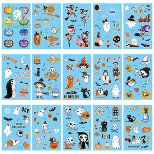 Nuovo incandescente il viso scuro del fumetto adesivo del tatuaggio del giorno del cranio morto tatuaggio temporaneo per le decorazioni di Halloween adesivi - Product Image 3