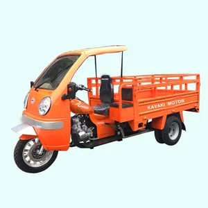 Chinese high power gasoline tricycle motorcycle 3 wheel cargo sidecar tricycles with canopy for sale in kenya