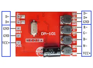 dm-101,4-kanaals RGBW DMX constante stroom decoder, DC12-24v ingang, 600ma*4channel output