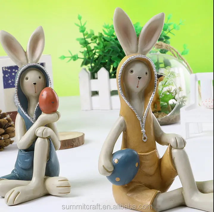 مضحك الراتنج تمثال أرنب 6 أنماط الديكور الأرنب