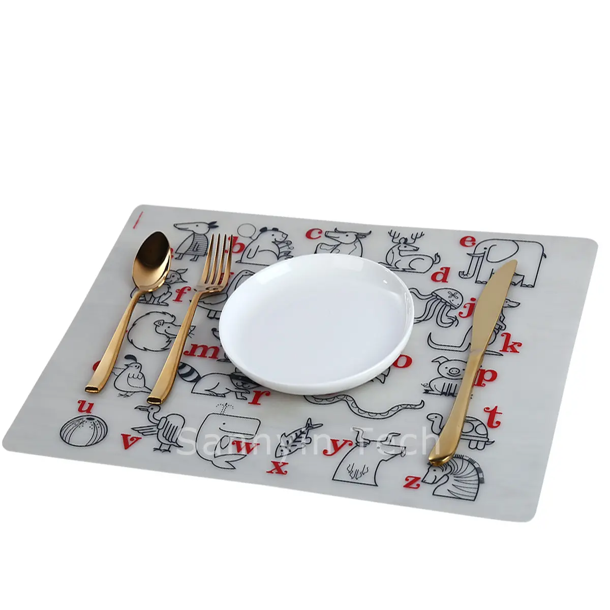 소박한 Placemats 크림 테이블 매트 배치 매트 테이블 컵 코스터 실리콘 매트 및 패드 사각형 모양 맞춤형 지속 가능