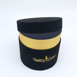 Boîte à chapeaux en velours, <span class=keywords><strong>ronde</strong></span> décorative, avec poignées, cylindre pour chapeaux, vente en gros - Product Image 3