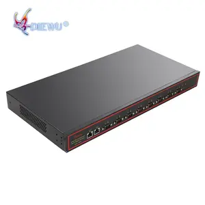 19 inci 8 Port perangkat seri industri Server ganda 10/100Mbps Port Rj45 ke RS232/RS485/RS422 mendukung TCP Server TCP