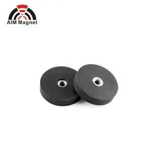 Rubber Cover N52 NdFeB Round Magnet With Screw
