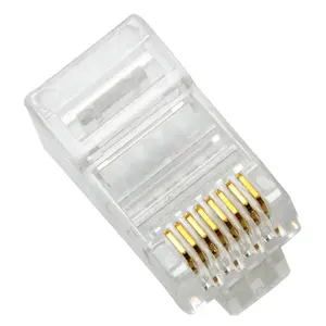 UTP/FTP Cat6 Cat5 Cat5e RJ11 RJ45 Konektor Kabel Jaringan Beruntai Terminal 8P8C Colokan Modular Berlapis Emas