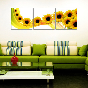 Pintado <span class=keywords><strong>a</strong></span> <span class=keywords><strong>mano</strong></span> Lienzo de Pared Moderna de la Pintura Al Óleo de girasol amarillo Mofang - Product Image 5