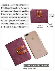 Borse di lusso per le donne del cuoio genuino del raccoglitore Rfid <span class=keywords><strong>Piccolo</strong></span> Bifold Signore Mini Della Moneta Della Chiusura Lampo Della Borsa id Tasca di carta del raccoglitore - Product Image 4