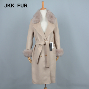 <span class=keywords><strong>De</strong></span> gama alta nuevo invierno abrigo <span class=keywords><strong>de</strong></span> <span class=keywords><strong>cachemir</strong></span> mujer pura <span class=keywords><strong>lana</strong></span> doble cara señora abrigo con cuello <span class=keywords><strong>de</strong></span> piel <span class=keywords><strong>de</strong></span> zorro - Product Image 1