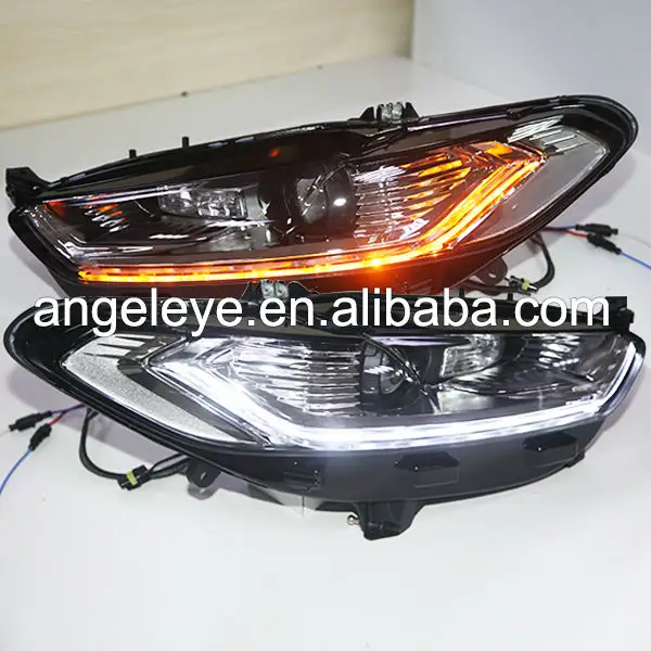 For FORD Fusion Titanium For Mondeo LED Head Lamps with Bi Xenon Projector Lens 2014 year Double Color SY